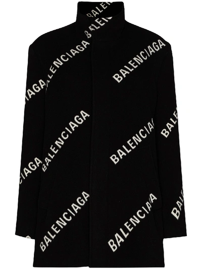 Shop Balenciaga Wool Coat In Black