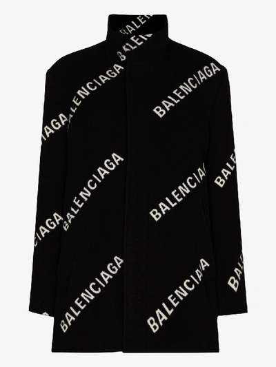 Shop Balenciaga Wool Coat In Black
