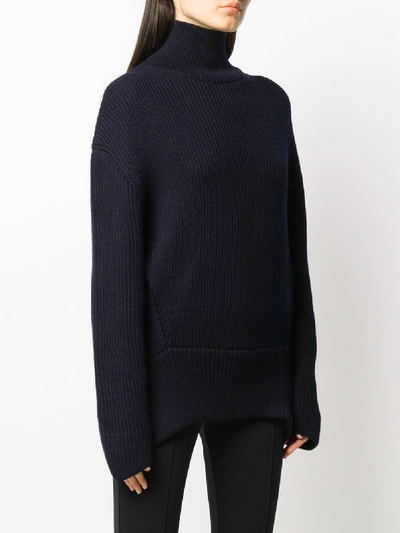 Shop Balenciaga Wool Turtleneck Sweater In Blue