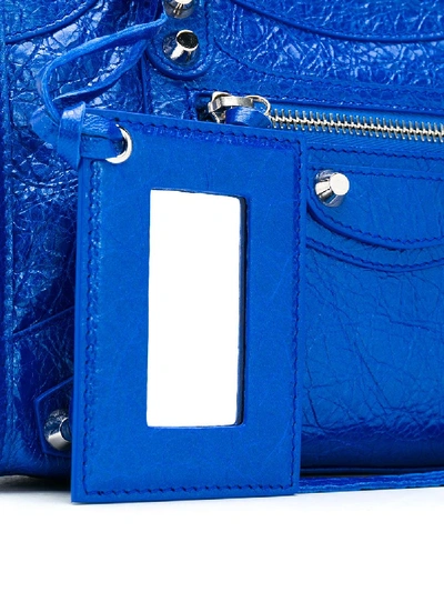 Shop Balenciaga City Mini Leather Handbag In Blue