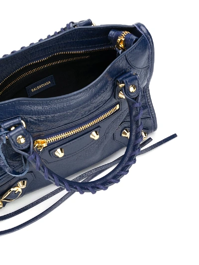 Shop Balenciaga City Mini Leather Handbag In Blue