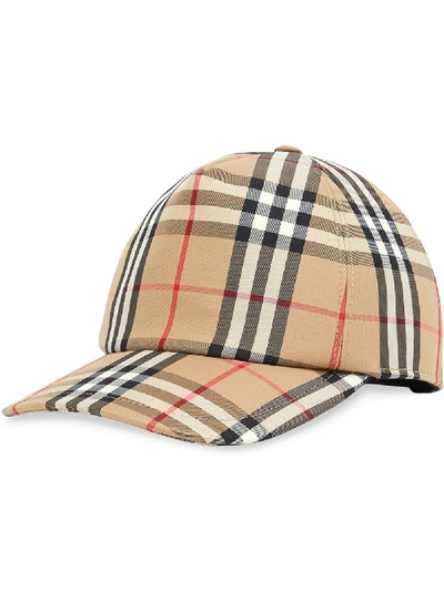 Shop Burberry Trucker Hat In Beige