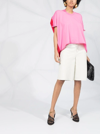 Shop Bottega Veneta Bicolor Top In Pink