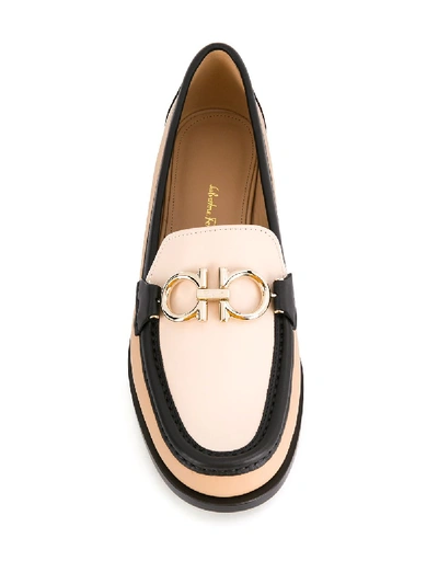 Shop Ferragamo Rolo Leather Loafers In Brown