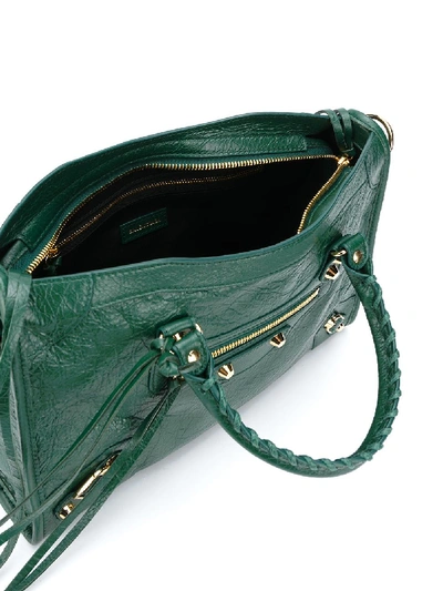 Shop Balenciaga City Small Leather Handbag In Green