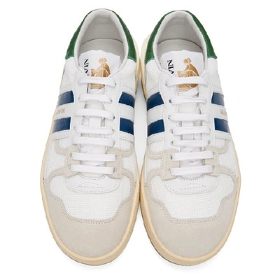 Shop Lanvin White And Blue Leather Clay Sneakers In 0020 Wht/bl