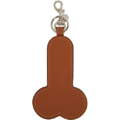 Shop Jw Anderson Brown Penis Keychain In Pecan 623
