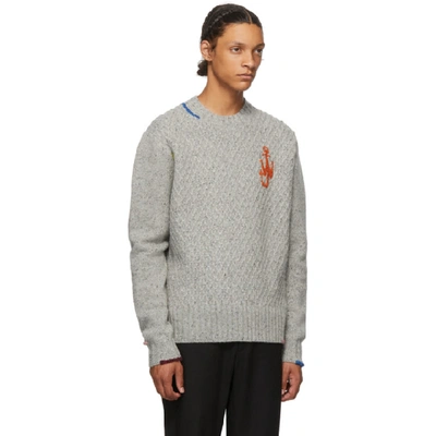 Shop Jw Anderson Grey Knit Crewneck Sweater In Mst Gry 919