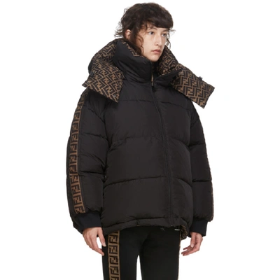 Shop Fendi Reversible Black Down Forever  Puffer Jacket In F1acv Black