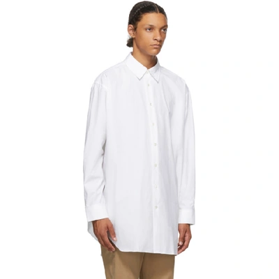 Shop Jw Anderson White Poplin Oversized Shirt In White 001
