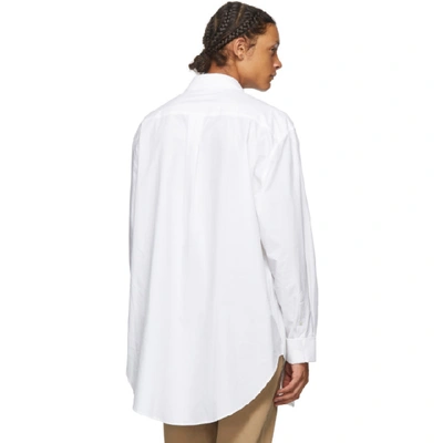 Shop Jw Anderson White Poplin Oversized Shirt In White 001