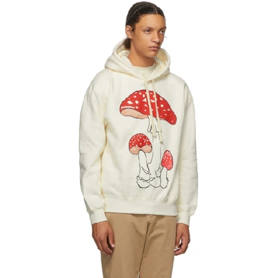 Shop Jw Anderson Off-white Mushroom Hoodie In Chalk 003