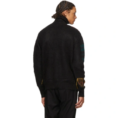 Shop Jw Anderson Black Logo Patchwork Turtleneck In Blk/mlt 900