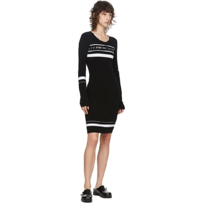 Shop Alyx 1017  9sm Black Knit Logo Dress In Mty0001 Bla