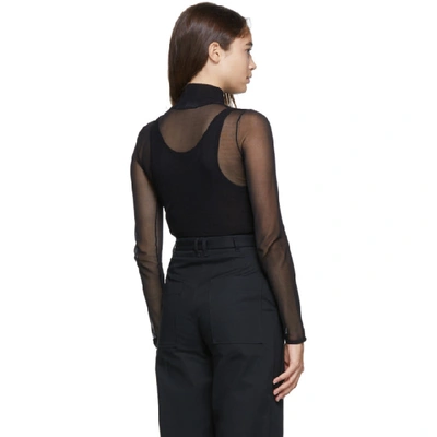 Shop Proenza Schouler Black  White Label Knit Layer Turtleneck In 00200 Black