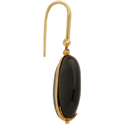 Shop Isabel Marant Gold And Black Stone Earrings In 01bk Black