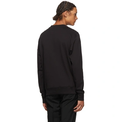 Shop Versace Jeans Couture Black Etichetta Crewneck Sweatshirt In Ek42 Black