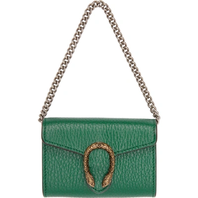 Shop Gucci Green Dionysus Card Holder In 3120 Em\