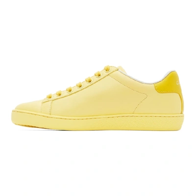 Shop Gucci Yellow Interlocking G New Ace Sneakers In Banana