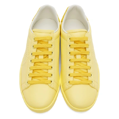 Shop Gucci Yellow Interlocking G New Ace Sneakers In Banana