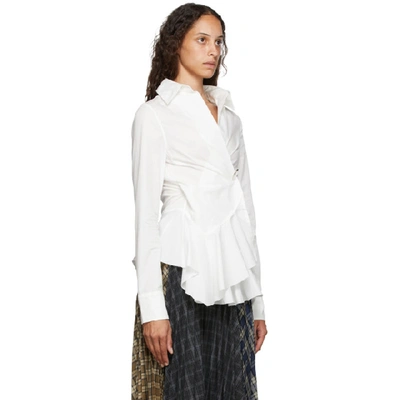 Shop Marques' Almeida Marques Almeida White Poplin Safety Pin Shirt