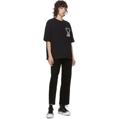 Shop Ami Alexandre Mattiussi Black Oversized Logo Patch T-shirt In 001 Black