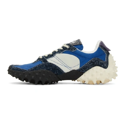 Shop Eytys Off-white And Blue Suede Fugu Sneakers