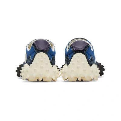 Shop Eytys Off-white And Blue Suede Fugu Sneakers
