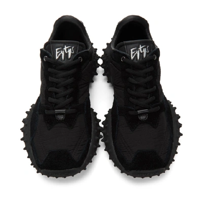 Shop Eytys Black Suede Fugu Sneakers