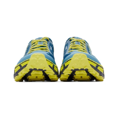 Shop Hoka One One Blue And Yellow Evo Mafate 2 Sneakers In Cyan/citrus