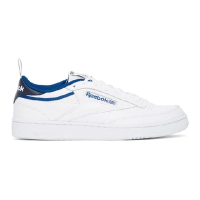 Shop Reebok White & Blue Club C 85 Sneakers In Vector Blue