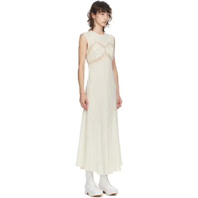 Shop Simone Rocha Off-white Silk Slip Dress In Cream