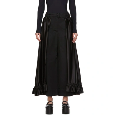 Shop Simone Rocha Black Frill Skirt Trousers