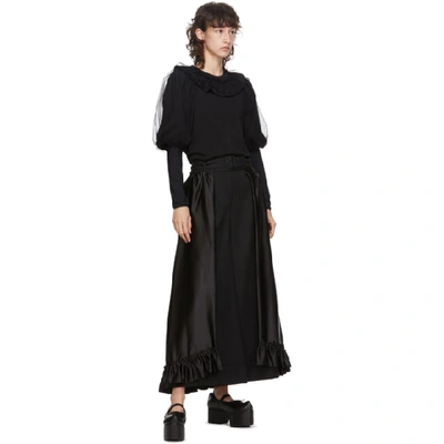 Shop Simone Rocha Black Frill Skirt Trousers