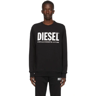 Shop Diesel Black S-gir-division Logo Sweatshirt In 900 Black