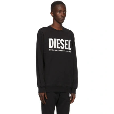 Shop Diesel Black S-gir-division Logo Sweatshirt In 900 Black