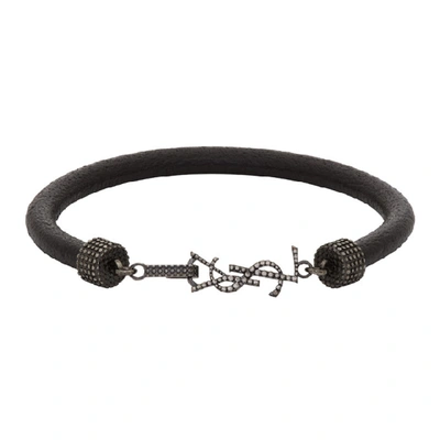 Shop Saint Laurent Black Opyum Bracelet In 1000 Black