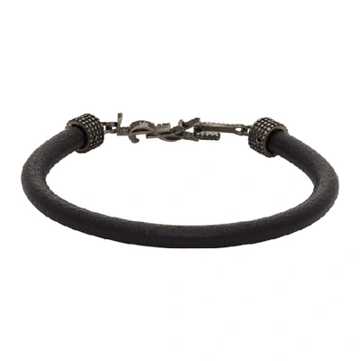 Shop Saint Laurent Black Opyum Bracelet In 1000 Black