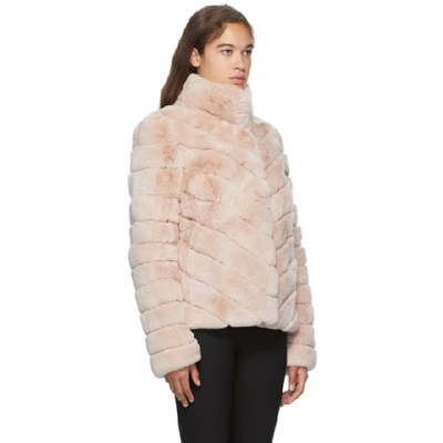 Shop Yves Salomon Pink Crop Rex Rabbit Fur Coat In A2054 Chant