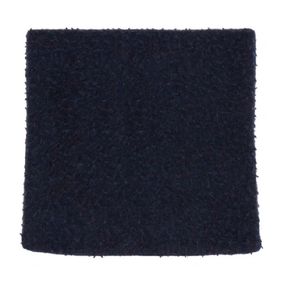 Shop Maison Margiela Navy Wool Gauge 5 Casentino Scarf In 524m Navy