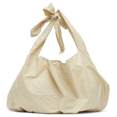 Shop Amomento Beige Large Shoulder Bag
