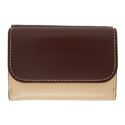 Shop Chloé Chloe Brown Small Chloe C Tri-fold Wallet In 25d Duskybr