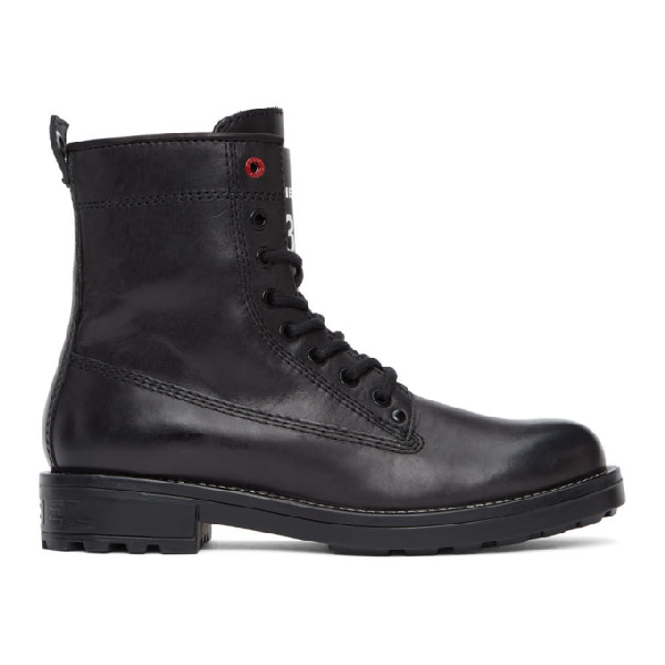 diesel on leather boots