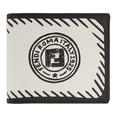 Shop Fendi Black And White Joshua Vides Edition Bifold Wallet In F1c6c Whtbk