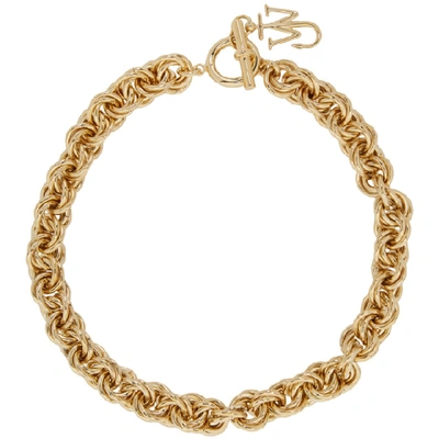 Shop Jw Anderson Gold Pendant Curb Choker In 220 Gold