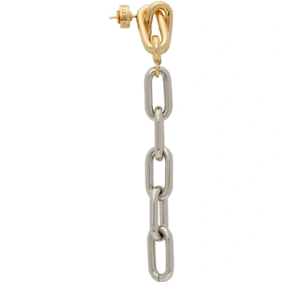 Shop Jw Anderson Gold & Silver Anchor Chain Earrings In 911 Sil/gol