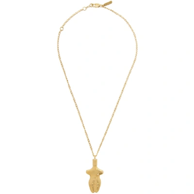 Shop Chloé Chloe Gold Femininities Necklace In 9da Goldcol