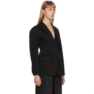 Shop Alexander Wang T Alexanderwang.t Black Denim Drop Shoulder Tailored Blazer In 001 Black