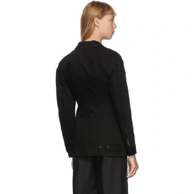 Shop Alexander Wang T Alexanderwang.t Black Denim Drop Shoulder Tailored Blazer In 001 Black