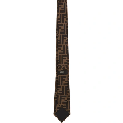 Shop Fendi Brown Forever  Tie In F13d6 Tobac